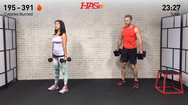 50 Min Total Body Strength Workout with Weights - Full Strength Training for Women Men Home Dumbbel смотреть онлайн