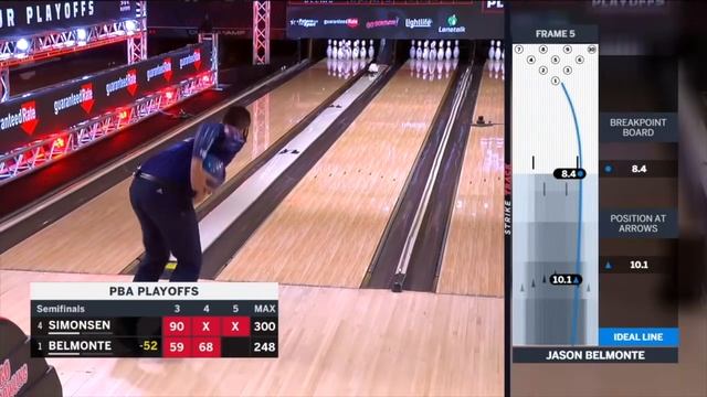 PBA Nearly Perfect | Anthony Simonsen Bowls 285 Game to Advance to 2020 PBA Playoffs Championship смотреть онлайн