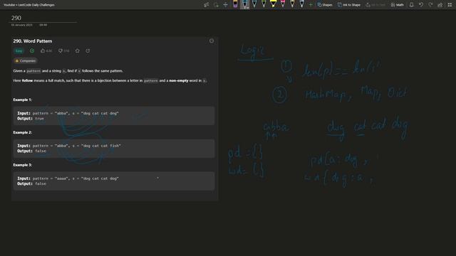 Q. 290 Word Pattern Problem on Leetcode || Using Dictionary in Python || LeetCode Daily Problems смотреть онлайн