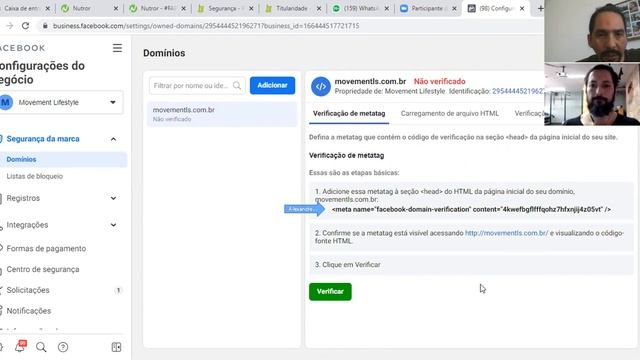 VERIFICAÇÃO DE DOMÍNIO 1: Adicionar Domínio e Gerar MetaTag смотреть онлайн