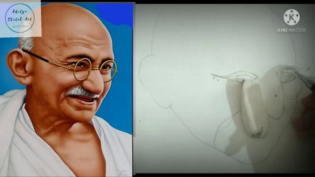 My first video on YouTube I Mahatma Gandhi sketch Outline by Aditya Sketch Art l Aditya Sketch Art смотреть онлайн