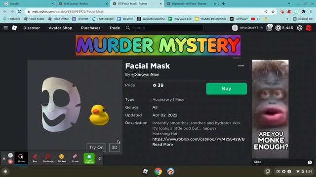 ROBLOX Facial Mask and Mimic Half Face! смотреть онлайн