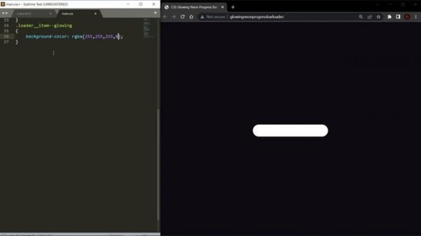 CSS Glowing Neon Progress Bar Loader | CSS Animation