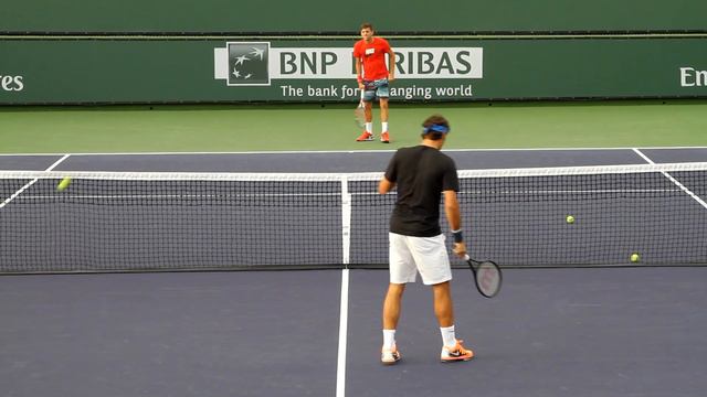 Roger Federer Volley Practice 2014 BNP Paribas Open смотреть онлайн