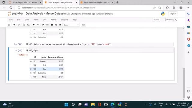 Data Manipulation: Merge Dataframes in Pandas | Combining Dataframes using Pandas смотреть онлайн