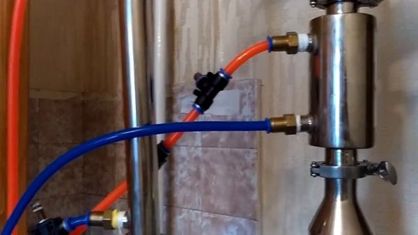 Подключение дефлегматора.