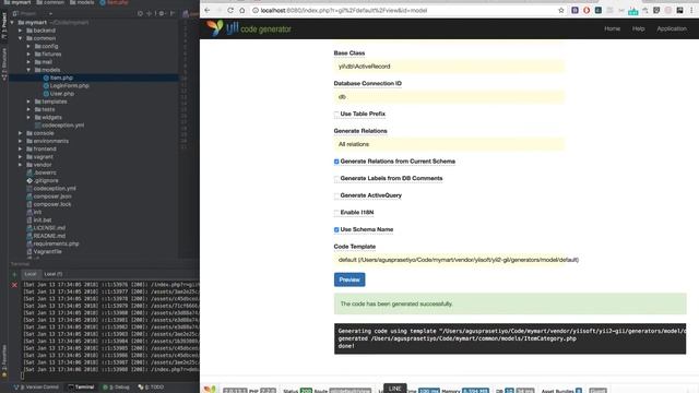 Tutorial YII2 Advanced | 2. Working with Gii смотреть онлайн