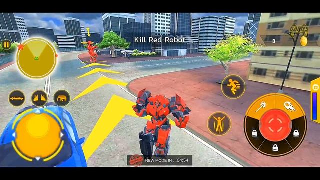 Flying Taxi Elephant Robot Wars: Red Robot Transformation - Android iOS Gameplay смотреть онлайн
