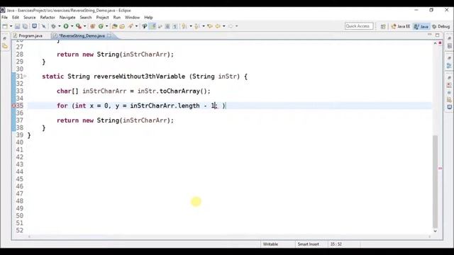 reverse string in java смотреть онлайн
