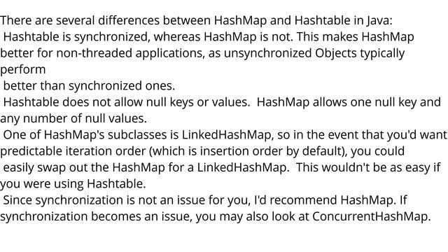 What are the differences between a HashMap and a Hashtable in Java? смотреть онлайн