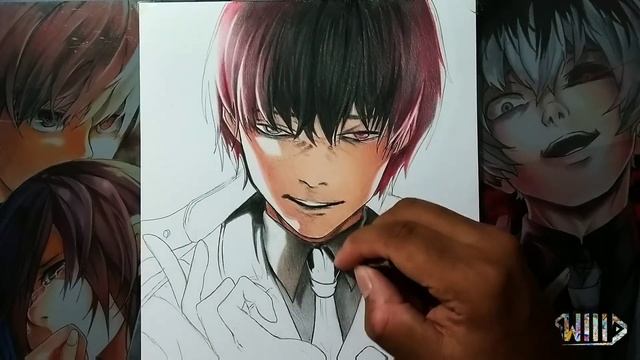 Drawing - Kaneki/Black Reaper ( Tokyo Ghoul: Re 2) (東京喰種(トーキョーグール):re смотреть онлайн