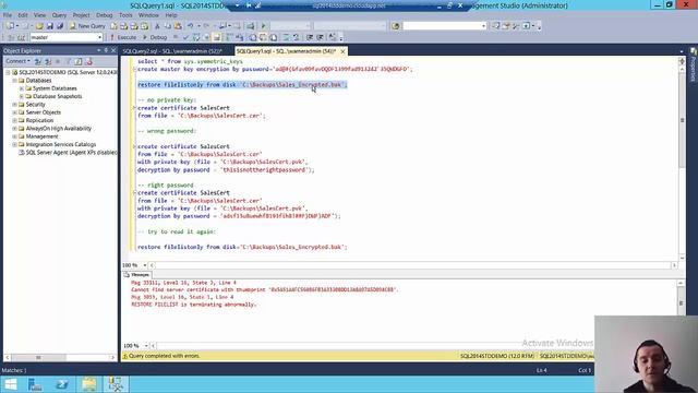 SQL Server 2014 - Backup Encryption смотреть онлайн