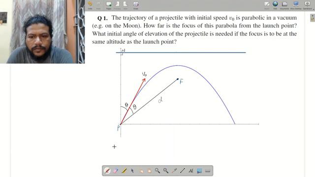Distance of the focus of the parabolic path of a projectile from the point of projection. смотреть онлайн