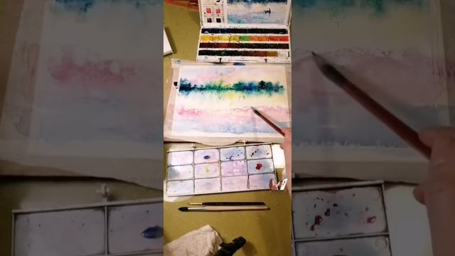 Урок акварели пейзаж смотреть онлайн