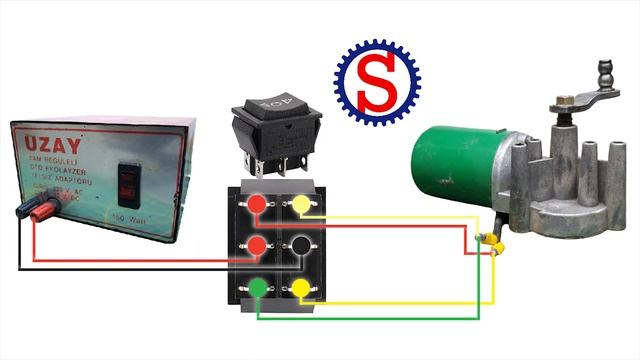 DC Motor Direction with One Switch (6 Pin On-Off-On Switch) смотреть онлайн
