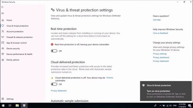 "Windows 10 Antivirus Defende Sondurmek|Windows Defender Turn off" смотреть онлайн