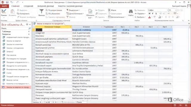 Microsoft Access 2013 Основные сведения о запросах