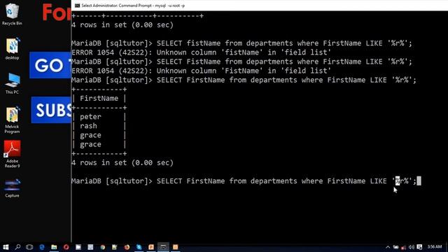 Lesson 10 How to use the sql Like clause with percent sign смотреть онлайн