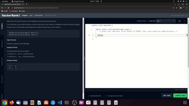 Java Hello World hackerrank смотреть онлайн