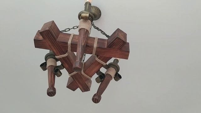 Люстра из дерева на три факела смотреть онлайн