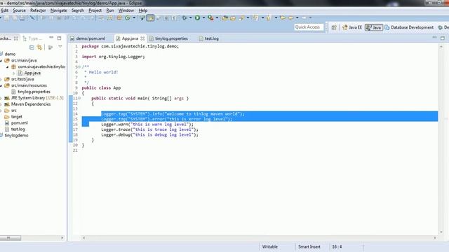 tinylog configurations for maven project смотреть онлайн