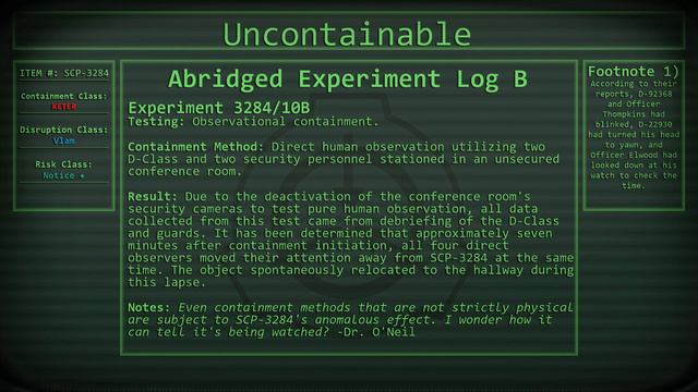 SCP-3284 | Keter | Uncontainable | The Anomaly that probably just has ADHD. смотреть онлайн