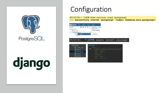 DJANGO - 3 POSTGRESQL CONFIGURATION SUR MacOs. смотреть онлайн