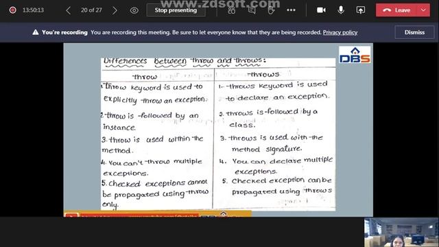 DBS -throw, throws, finally, built-in-exceptions UNIT-3:EXCEPTION HANDLING,CSE II YEAR-1st SEM, JAV смотреть онлайн
