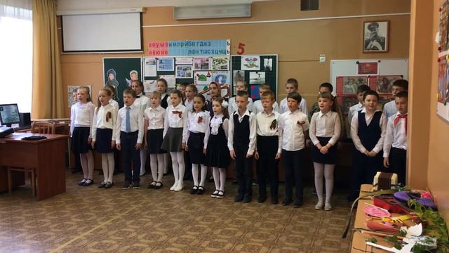 Открывающая песня! Выступление в школе в честь 74-ой годовщины победы. смотреть онлайн