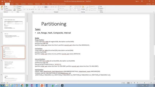 Oracle MV, DB Link, Indexes, partitions смотреть онлайн