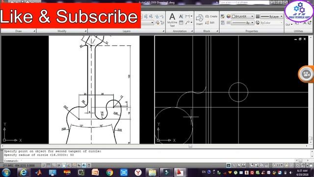 2D Guitar Design in AutoCad 2018??| Chapter-50 | Drawing-43 (Example-43) | By Ahuja Technical Hant смотреть онлайн
