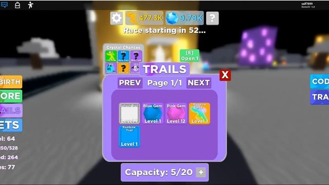 how to get the rainbow trail or the rainbow steps trail in legends of speed roblox