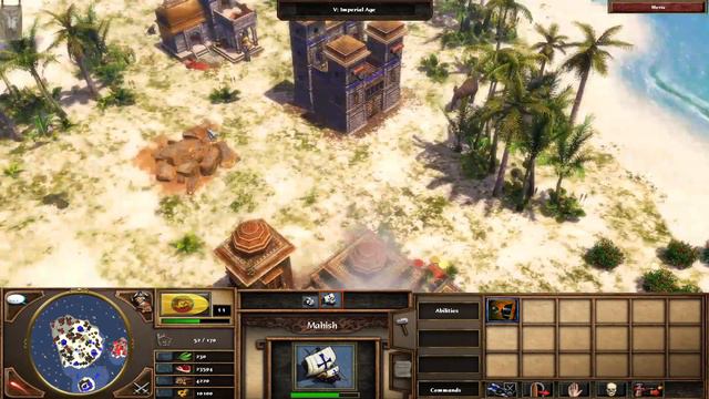 India vs China - Brutal naval war | Age of Empires III gameplay смотреть онлайн
