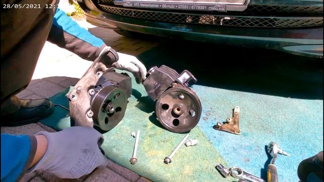 Замена насоса ГУР Мерседес W203  М111