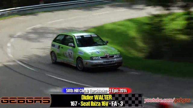 Seat Ibiza 16V - Didier WALTER - HILL CLIMB - 2014 - Turckheim-Trois Epis смотреть онлайн