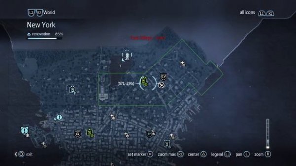 Assassins creed Rogue - Templar treasure map relic -517, -227 New York