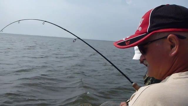 Сом, пойманный на вращающуюся блесну. Вываживание легкой снастью. смотреть онлайн