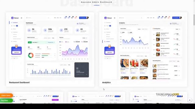 Davur Restaurant Food React Admin Dashboard Template app react смотреть онлайн