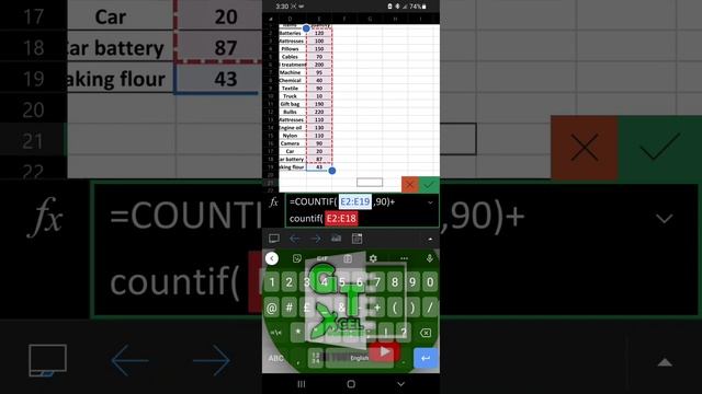 How to use Countif function in Microsoft Excel using your mobile phone смотреть онлайн