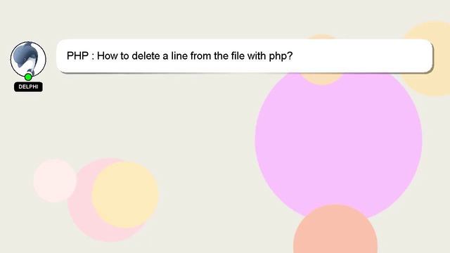 PHP : How to delete a line from the file with php? смотреть онлайн