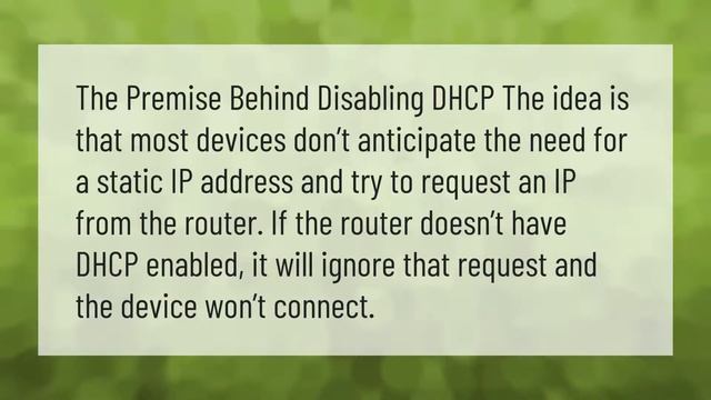Should DHCP be on or off? смотреть онлайн