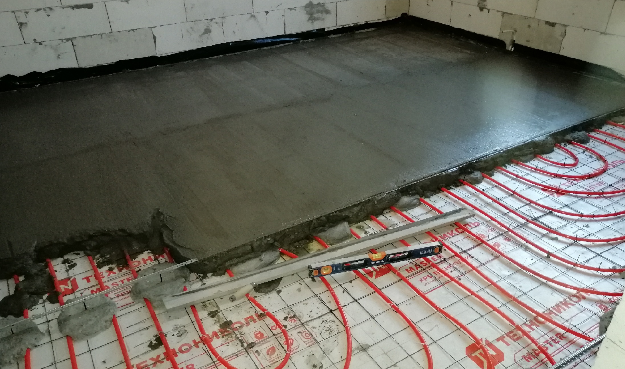 Заливка стяжки теплого пола своими руками. смотреть онлайн