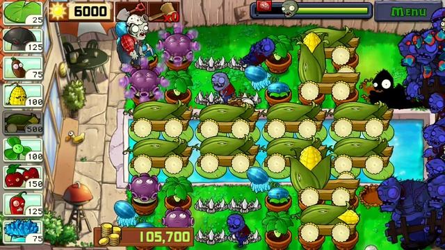 Plants vs Zombies for Android|Last Stand Endless|Flags50|My own strategy(12 Cobs, no Pumpkin) (Demo смотреть онлайн