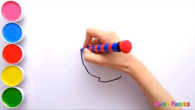 Rainbow Heart Glitter Coloring For Kids | Learn Shapes, Colors For Toddlers | Magic Fingers Art #02 смотреть онлайн