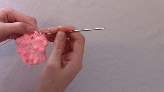 Вязание мотива для пледа/Узор "Попкорн" крючком смотреть онлайн