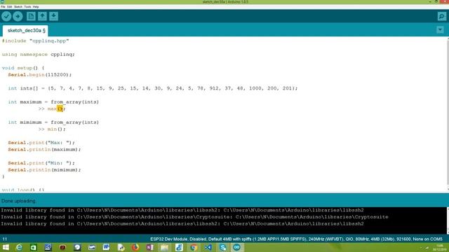 ESP32 / ESP8266 cpplinq: max and min operators смотреть онлайн