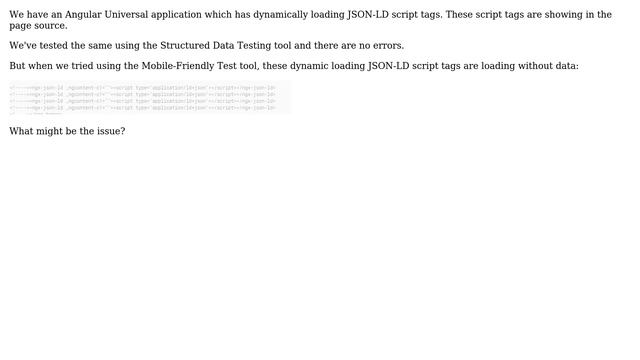 JSON-LD script is showing on Google Structured Data Testing tool and page source but not in... смотреть онлайн
