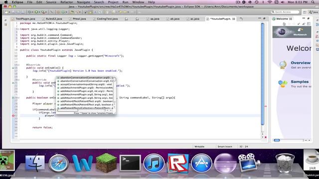 How to make a bukkit plugin EP 2 Part 1/2 {MAC, 1.3} смотреть онлайн
