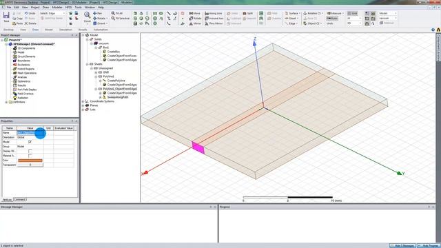 Микрополосковая линия в HFSS - ANSYS Electronics Desktop 2019 R1 смотреть онлайн