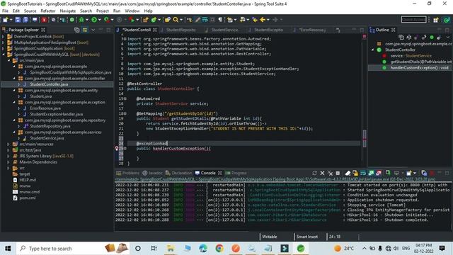 Create custom Exception in spring boot | Exception handler in spring boot #Exceptionhandler смотреть онлайн